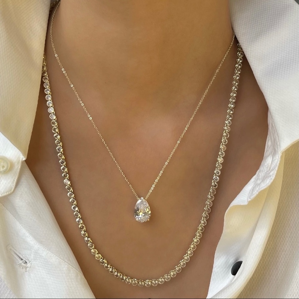 21.5” Gold Baroness Tennis Necklace by Melinda Maria